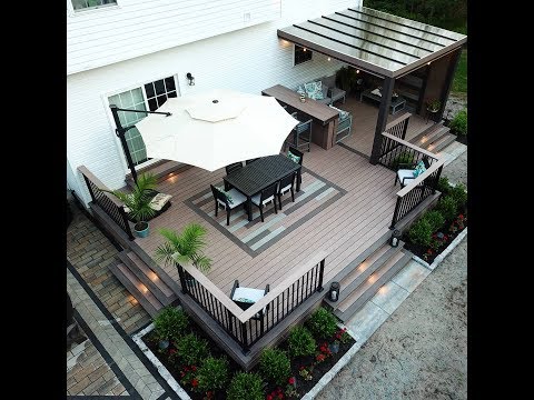 building-a-deck,-patio,-fire-pit-and-pergola---full-build-time-lapse