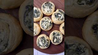 Easy Creamy Spinach Puff Pastry Pinwheels