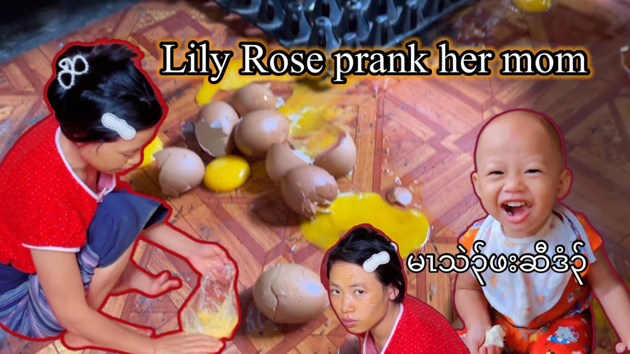 Lily Rose prank her mom || broke eggs🥚||