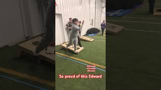 So proud of Edward. Had a 3 #airmail round #practicemakesperfect #delaware #cornhole #letsgo #fun