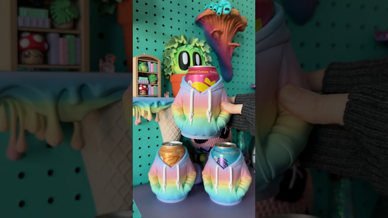 3d printed hoodie can holder. 