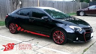 SUPER COOL!!! Black Corolla S Lowered with Graphics and Decals