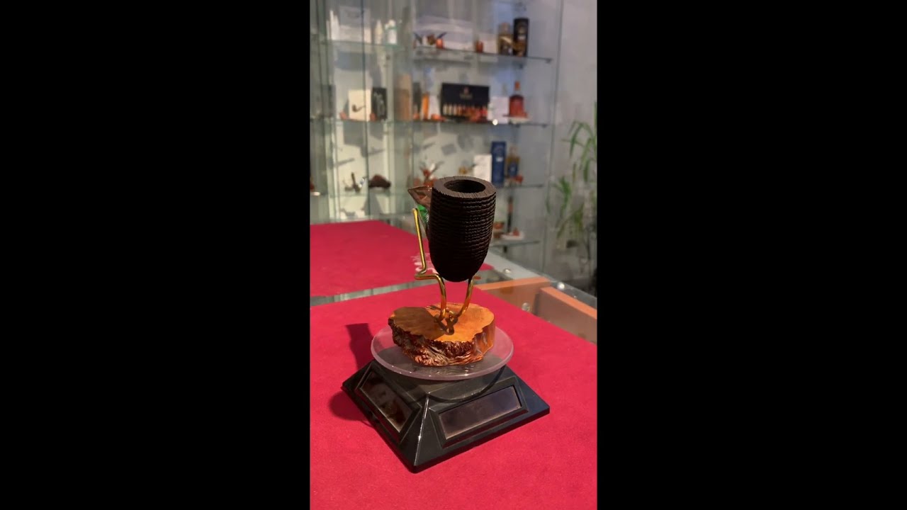 Pipa Paronelli Bog Oak 5000 anni REVERSE billiard sabbiata fatta a mano - www.paronellipipe.com