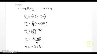 WA10 Lesson 4.1 Temperature Conversions