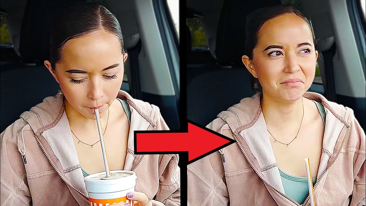 Maya did NOT enjoy trying this seasonal drink...