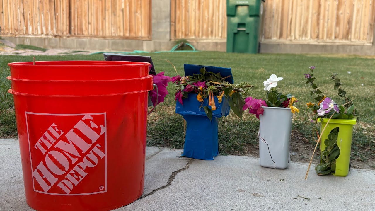 Trash Day With Overfilled Mini Bins! On Yard waste Collection