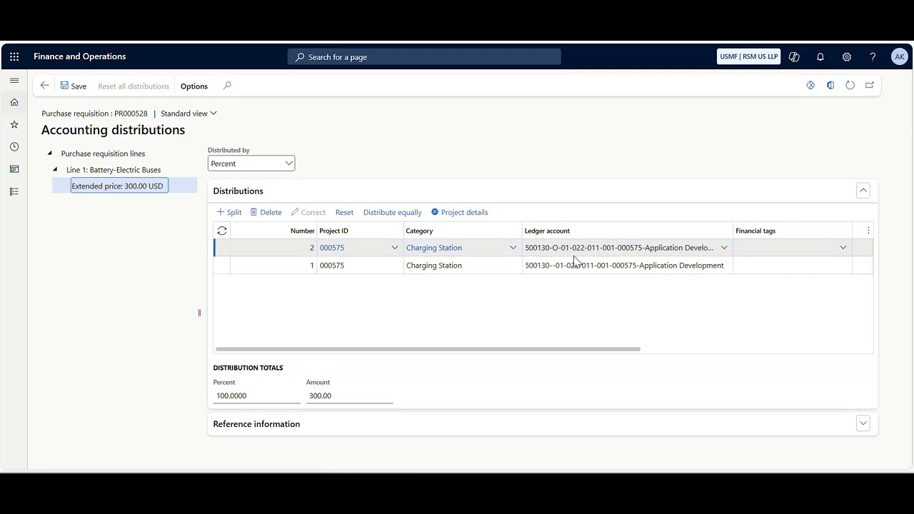 How to split a Project Cost across multiple Funds (or Financial Dimension)