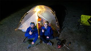 Our Most Illuminated Camp  We Couldn't Sleep At Night From The Cold!