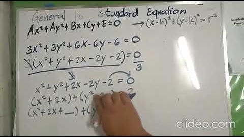 Rewriting the Equation of a Circle: General Form to Standard Form