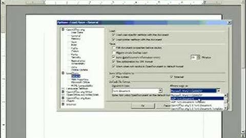 Open Office - Setting the default save as type