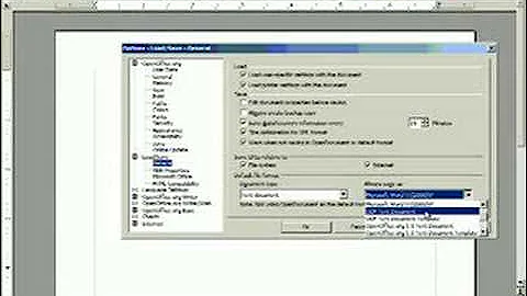 Open Office - Setting the default save as type