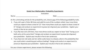 Probability Experiments Instructions