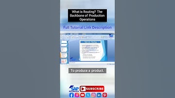 What is Routing The Backbone of Production Operation | SAP PP Master Data | SAP Courses For Beginner