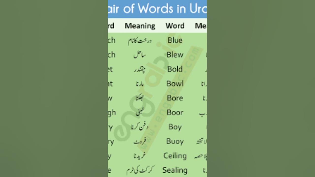 words-meaning-in-english-to-urdu-youtubeshorts-shorts-youtube