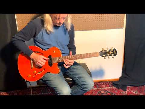 Yamaha Orange Satin AEX 502 w/ P-90s Semi Hollow Electric Guitar