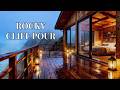 🔴 12 Hours  Lanterns Glow on a Rocky Cliff Cabin as Rain Pours Into the Sea | ASMR Piano
