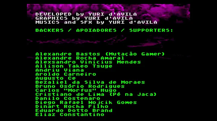 Lunatic Fighters - Créditos Apoiadores (Mega Drive / Sega Genesis)