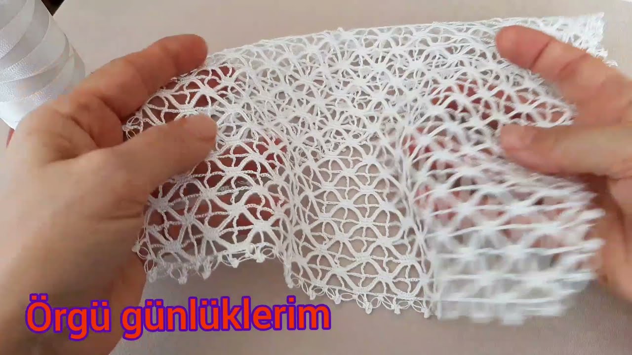 Harika tığ işi dantel modeli anlatımlı⚘(Wonderful crochet lace model with narration ⚘)
