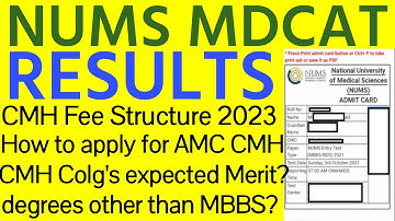 NUMS MDCAT Results 2023 announced/NUMS CMH MBBS BDS Admissions 2024/how to apply for CMH/PMDC MDCAT