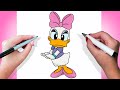 How to draw daisy duck  tutorial easy