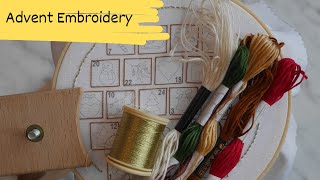 DIY Embroidery Advent Calendar: Day 1 Setup & 1st stitch (24 Days of Stitching!)