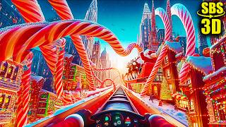 3D CHRISTMAS:POLAR EXPRESS | Roller Coaster | VR Vídeo 3D SBS [Google Cardboard • VR Box]