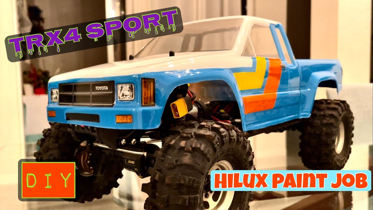 HOW I PAINTED THIS TOYOTA HILUX 1985 PROLINE BODY FOR MY TRX4 SPORT #rc #rccrawler #howto