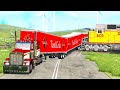 Giant Long Road Trains crashes #9 - Beamng drive
