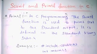 printf() and scanf() function in c programming | printf and scanf with example in c | CodingWorld4U