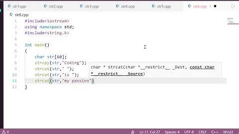 concatenation of string using STRCAT | string in C++