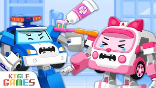 로보카 폴리 습관놀이 | 양치질을 해요 | 경찰차 구급차 소방차 어린이 생활 습관 Robocar Poli | KIGLE GAMES