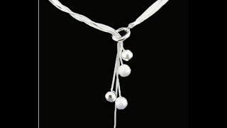 Красивое ожерелье с серебряными шариками алиэкпресс aliexpress
