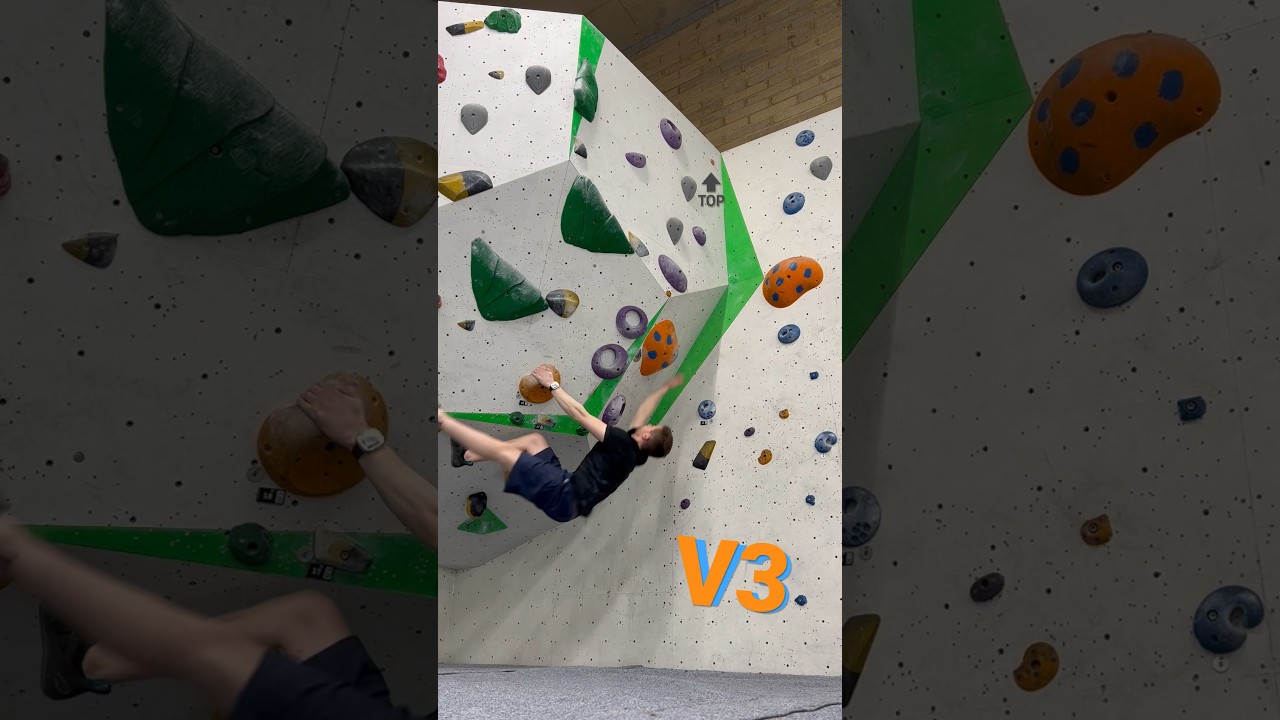 V3 Indoor Boulder Problem - Overhang Dyno 🕷️ 