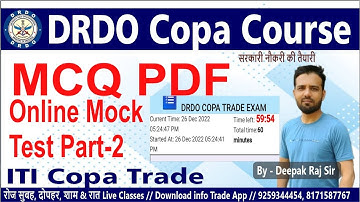 DRDO Copa Online Mock Test Part-2  and MCQ Pdf   Class - 100 //  By - Deepak Raj sir
