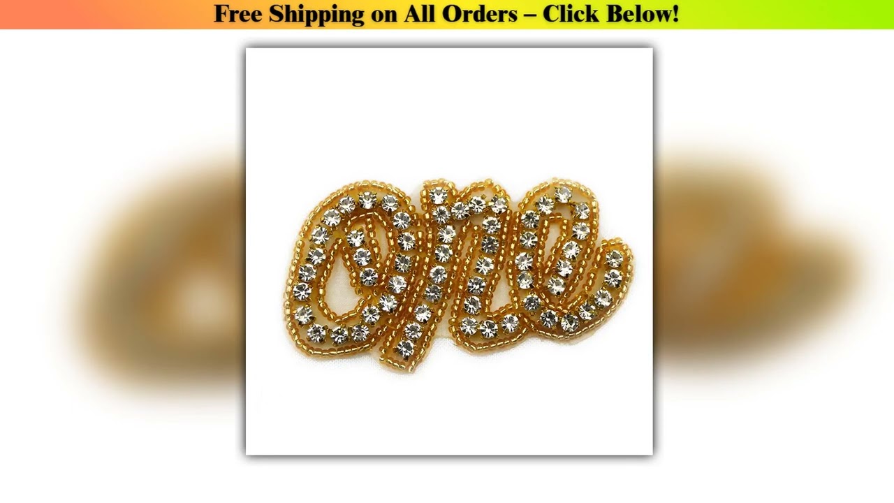 Rhinestone and Beaded Letter Patches, Popular and Lovely Applique, DIY Accessory, WRA-800