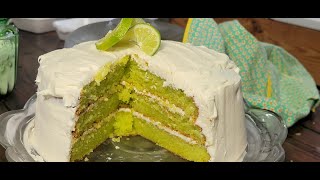LIME CAKE 🍈 CREAM CHEESE FROSTING from scratch Happy St. Patrick's Day 🍀