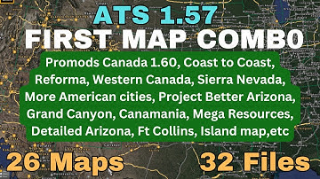 ATS 1.57 FIRST MAP COMBO 26 maps, 32 files. All map links, and placed in the correct load order👍