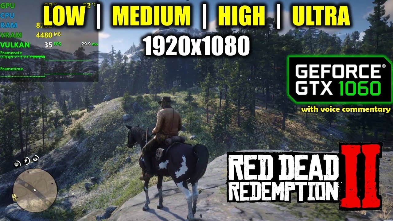 Gtx 1060 Red Dead Redemption 2 1080p All Settings Youtube