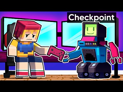 Playing Minecraft As A HELPFUL GAMER Robot!