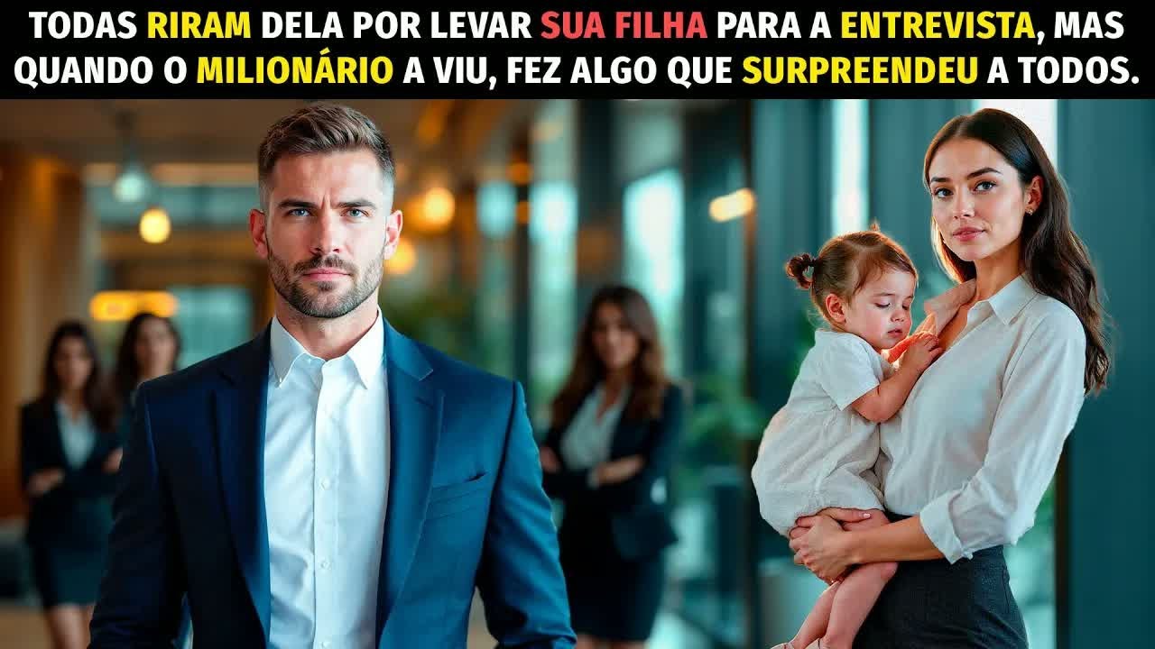 TODOS RIRAM DELA POR LEVAR SUA FILHA PARA A ENTREVISTA, MAS QUANDO O MILIONÁRIO A VIU, FEZ ALGO QUE.