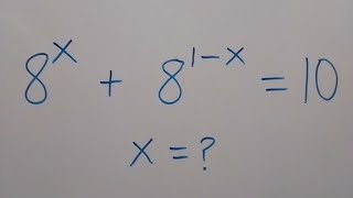 A Nice Exponential Equation | Math Olympiad | How to solve for X ?
