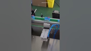 Printing powder bottle top side double sides labeling machine with fall down device testing video