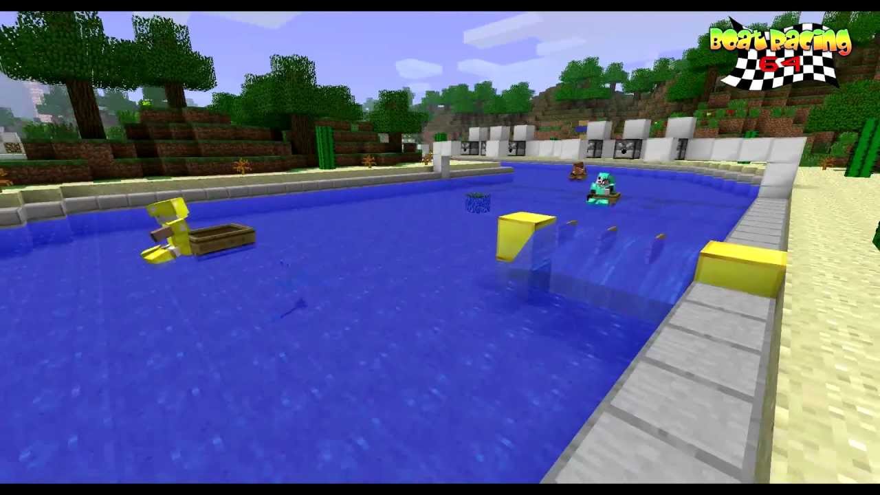 Boat racing 64 (Mario Kart) - Maori beach race - Minecraft - YouTube