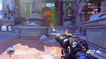 Overwatch l Roadhog hook dva bomb off ledge