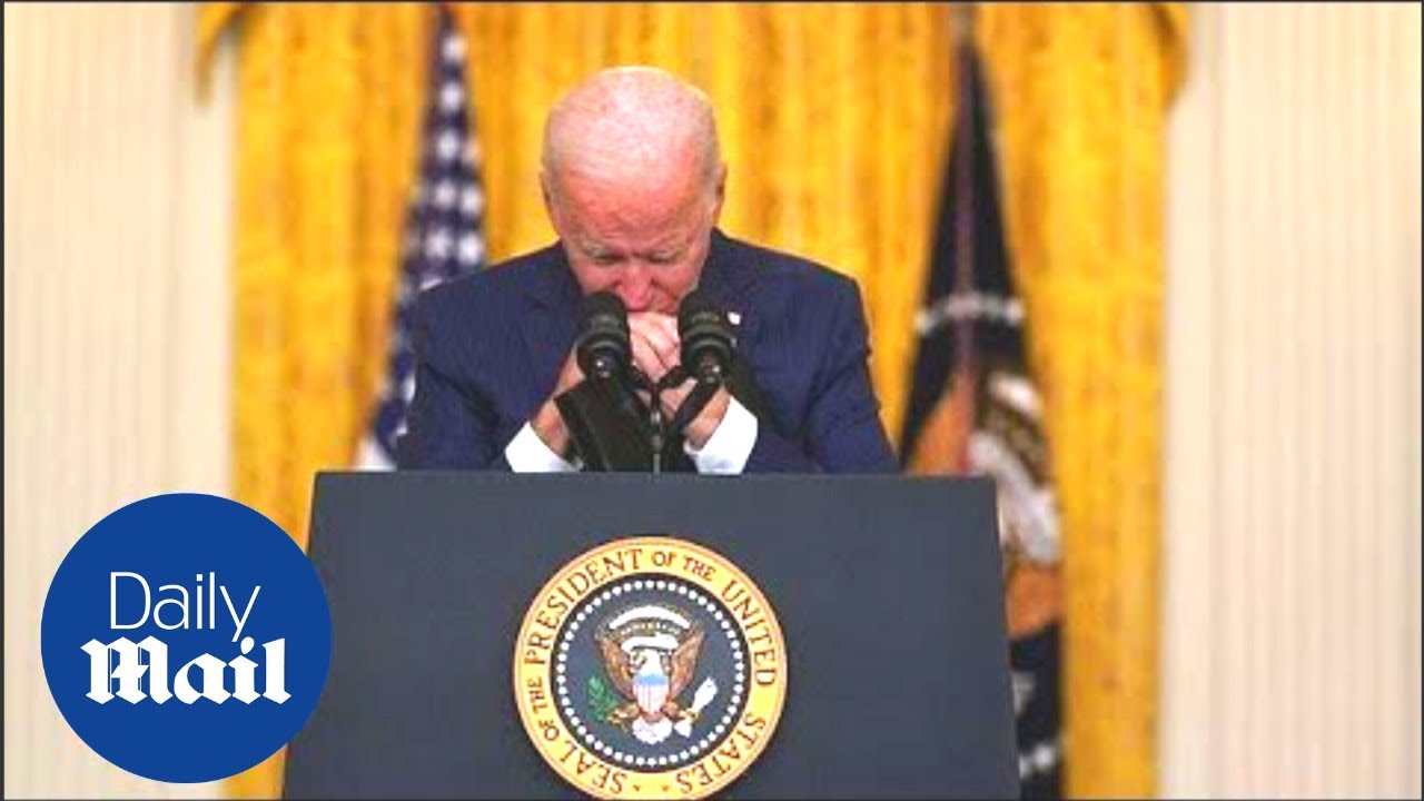 Biden adopts fetal position as he crumbles under reporter questioning about Kabul blast