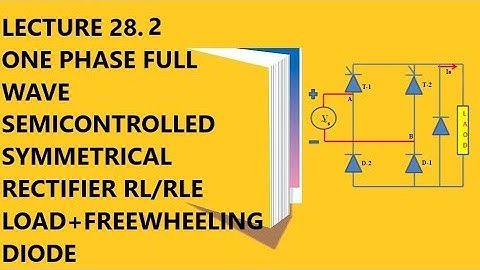 Lecture 28.2| One phase full wave semicontrolled symmetrical rectifier RL/RLE freewheeling diode |