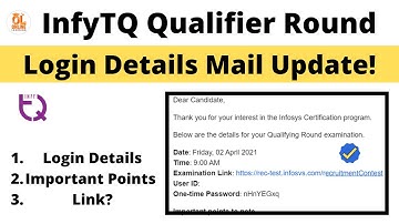 InfyTQ Qualifier Round login Details Mail Update! Check Mail Best of Luck #infytq #infytq2022