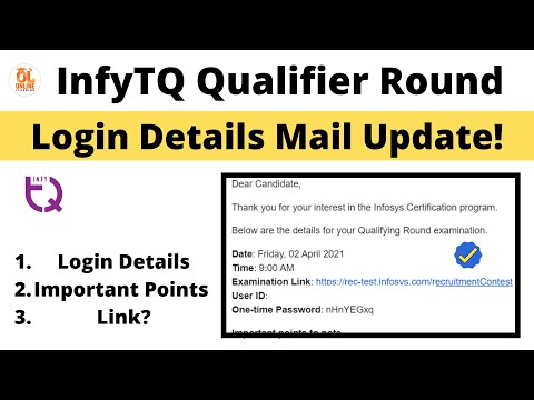 InfyTQ Qualifier Round login Details Mail Update! Check Mail Best of Luck #infytq #infytq2022