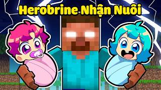 Em Bé Hiha và Yummie Được HEROBRINE NHẬN NUÔI trong Minec...