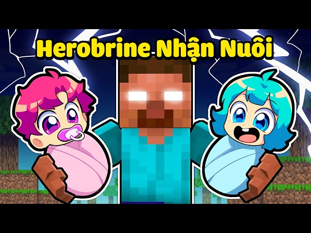Em Bé Hiha và Yummie Được HEROBRINE NHẬN NUÔI trong Minecraft 😱😖